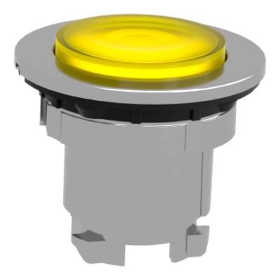 Head for illuminated push button, Harmony XB4, metal, blue projecting, 30mm, spring return, universal LED, unmarked - Schneider Electric - ZB4FW183