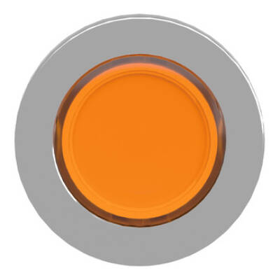 Head for illuminated push button, Harmony XB4, metal, orange flush, 30mm, spring return, universal LED, unmarked - Schneider Electric - ZB4FW353