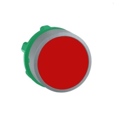 Harmony XB5, Push button head, plastic, flush, red, Ø22, spring return, unmarked, grey bezel - Schneider Electric - ZB5AA4C0