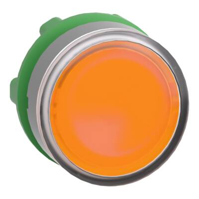 Head for illuminated push button, Harmony XB5, Harmony XALF, grey bezel, orange flush, 22mm, universal LED, - Schneider Electric - ZB5AA58C0