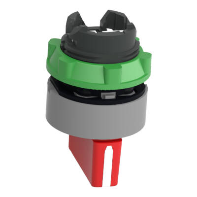 Harmony XB5, Selector switch head, plastic, red, Ø22, 3 positions, stay put, grey bezel - Schneider Electric - ZB5AD304C0