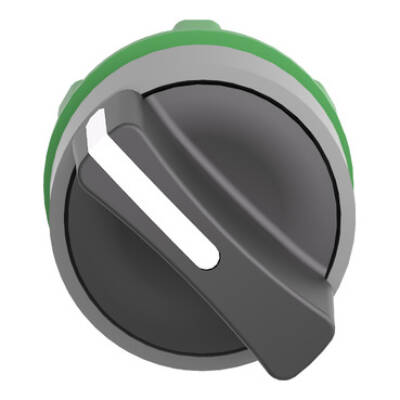 Harmony XB5, Selector switch head, plastic, black, Ø22, 2 positions, spring return from right to left, grey bezel - Schneider Electric - ZB5AD4C0