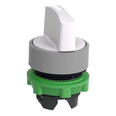 Harmony XB5, Selector switch head, plastic, white, Ø22, 3 positions, spring return from left to center, grey bezel - Schneider Electric - ZB5AD701C0