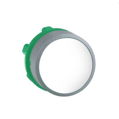 Harmony XB5, Push button head, plastic, flush, white, Ø22, push-push, unmarked, grey bezel - Schneider Electric - ZB5AH01C0