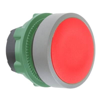 Harmony XB5, Push button head, plastic, flush, red, Ø22, push-push, unmarked, grey bezel - Schneider Electric - ZB5AH04C0