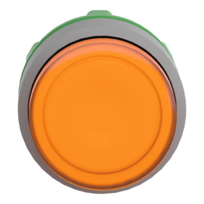 Head for illuminated push button, Harmony XB5, grey bezel, orange projecting, 22mm, universal LED, push-push - Schneider Electric - ZB5AH53C0