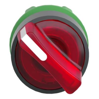 Head for illuminated selector switch, Harmony XB5, dark grey plastic, red handle, 22mm, universal LED, 2 positions - Schneider Electric - ZB5AK1243