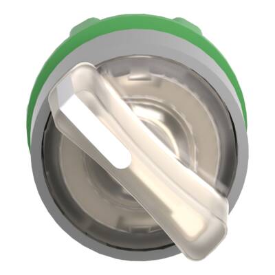 Head for illuminated selector switch, Harmony XB5, grey bezel, white handle, 22mm, universal LED, 3 positions, right to left - Schneider Electric - ZB5AK1413C0