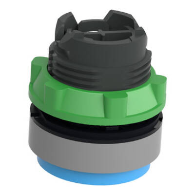 Harmony XB5, Push button head, plastic, projecting, blue, Ø22, spring return, unmarked, grey bezel - Schneider Electric - ZB5AL6C0