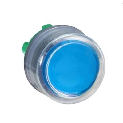 Push button head, plastic, projecting, blue, Ø22, spring return, booted, unmarked - Schneider Electric - ZB5AP6