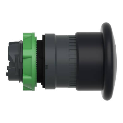 black Ø40 mushroom pushbutton head Ø22 latching push-pull - Schneider Electric - ZB5AT2