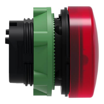 Head for pilot light, Harmony XB5, red, 22mm, with grooved lens, universal LED - Schneider Electric - ZB5AV043S
