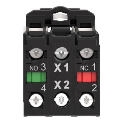 light block with body/fixing collar for BA9s bulb 250V 1NO+1NC - Schneider Electric - ZB5AW065