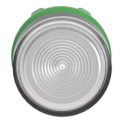 Head for illuminated push button, Harmony XB5, white flush, 22mm, universal LED, spring return, grooved lens, unmarked - Schneider Electric - ZB5AW313S