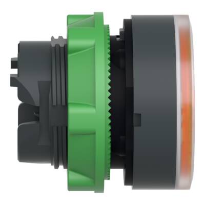 Head for illuminated push button, Harmony XB5, plastic, orange flush, 22mm, universal LED, spring return, plain lens - Schneider Electric - ZB5AW353
