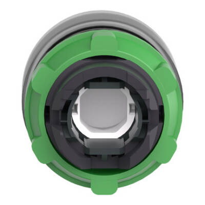 Head for illuminated push button, Harmony XB5, grey bezel, blue flush, 22mm, universal LED, spring return, clear boot - Schneider Electric - ZB5AW563C0