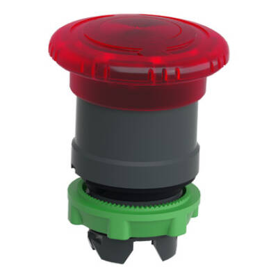 Head for illuminated emergency switching off push button, Harmony XB5, plastic, red mushroom 40mm, 22mm, universal LED, turn to release - Schneider Electric - ZB5AW743