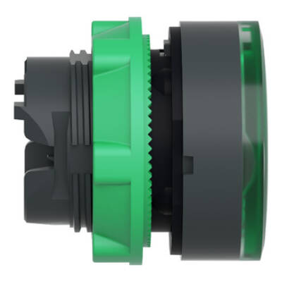 Head for illuminated push button, Harmony XB5, green flush, 22mm, universal LED, spring return, illuminated ring - Schneider Electric - ZB5AW933