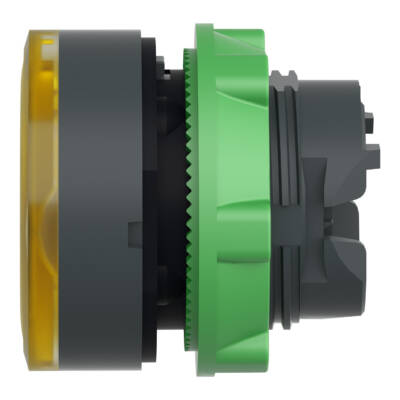 Head for illuminated push button, Harmony XB5, plastic, yellow flush, 22mm, universal LED, illuminated ring - Schneider Electric - ZB5AW983