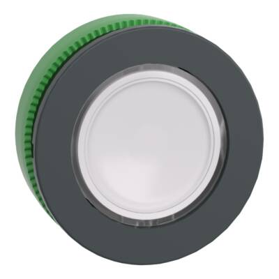 Head for illuminated push button, Harmony XB5, antimicrobial, plastic, white flush mounted, 30mm, universal LED, - Schneider Electric - ZB5FA18