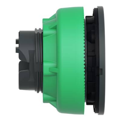 Head for illuminated push button, Harmony XB5,  plastic, green flush mounted, 30mm, universal LED, - Schneider Electric - ZB5FA38