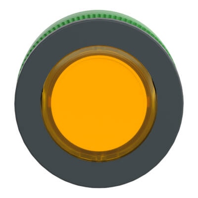 Head for illuminated push button, Harmony XB5,plastic, yellow flush mounted, 30mm, universal LED, - Schneider Electric - ZB5FA58