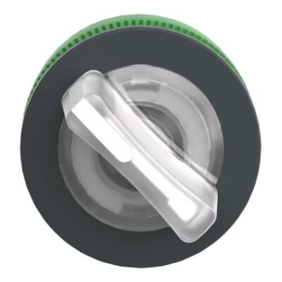 Head for illuminated selector switch, Harmony XB5, plastic, white handle, universal LED, 2 positions, stay put - Schneider Electric - ZB5FK1213
