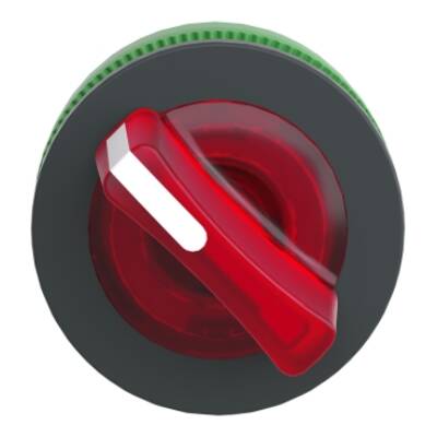Head for illuminated selector switch, Harmony XB5, plastic, red handle, universal LED, 2 positions, stay put - Schneider Electric - ZB5FK1243