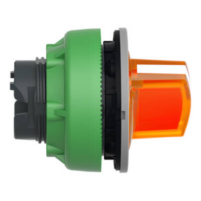 Head for illuminated selector switch, Harmony XB5, grey bezel, orange handle, 30mm, universal LED, 2 positions - Schneider Electric - ZB5FK1253C0