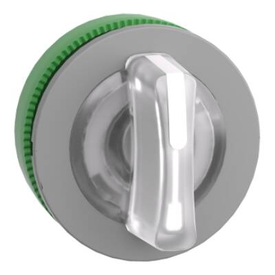 Head for illuminated selector switch, Harmony XB5, grey bezel, white handle, flush mounted, 30mm, universal LED, 3 positions - Schneider Electric - ZB5FK1313C0
