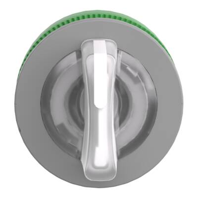 Head for illuminated selector switch, Harmony XB5, grey bezel, white handle, 30mm, universal LED, 3 positions, - Schneider Electric - ZB5FK1513C0