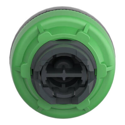 Harmony XB5, Flush mounted push button head, plastic, projecting, yellow, Ø30, spring return, grey bezel - Schneider Electric - ZB5FL5C0