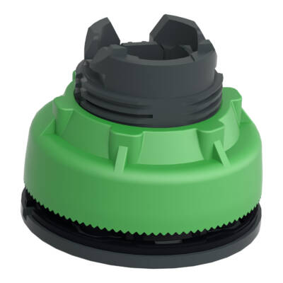 Head for illuminated push button, Harmony XB5, plastic, red projecting, universal LED, spring return, unmarked - Schneider Electric - ZB5FW143