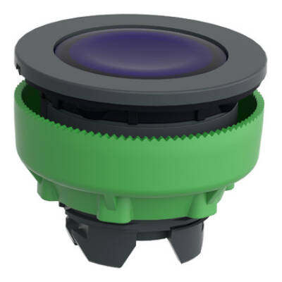 Head for illuminated push button, Harmony XB5,  plastic, blue, 30mm, universal LED, plain lens - Schneider Electric - ZB5FW363