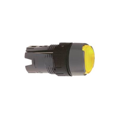 yellow flush illuminated pushbutton head Ø16 spring return 12...24V - Schneider Electric - ZB6AW5