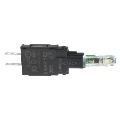 orange light block with body/fixing collar with integral LED 230...240V - Schneider Electric - ZB6EM8B
