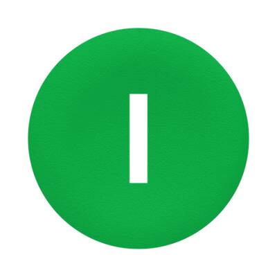 green cap marked I for circular pushbutton Ø22 - Schneider Electric - ZBA331