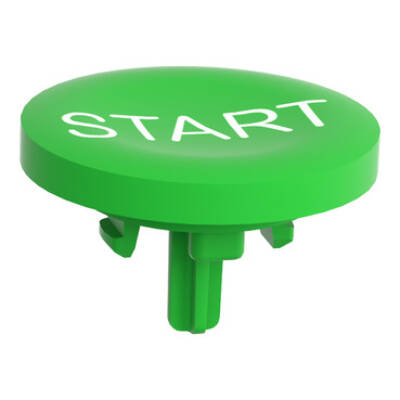 green plain cap START for flush mounted push button - Schneider Electric - ZBAF333