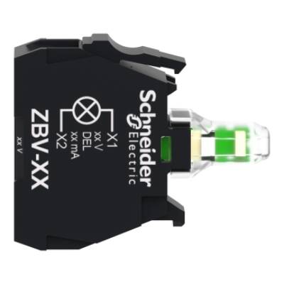 Light block, Harmony XB4, Harmony XB5, 22mm, universal LED, screw clamp terminal, 110...240V AC - Schneider Electric - ZBVGM1T