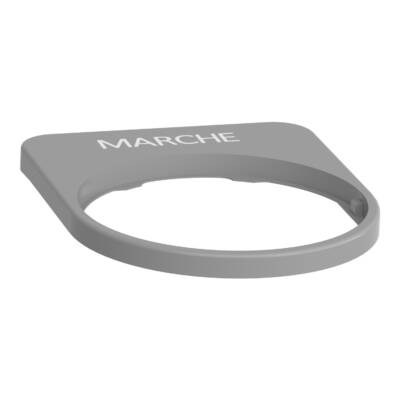 legend plate with marche marking for flush color plated grey - Schneider Electric - ZBYFP2103C0