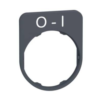 legend plate with o-i marking for flush color plated grey - Schneider Electric - ZBYFP2178C0