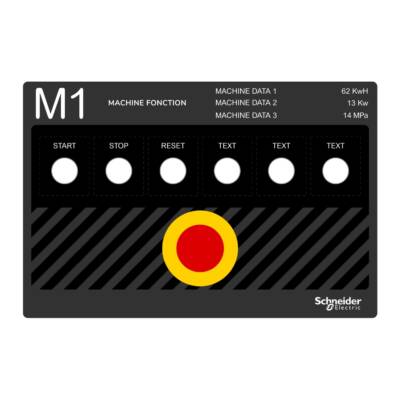 Harmony XB5, Antimicrobial Legend panel 300 x 200 template 1 - Schneider Electric - ZBYLEG302001