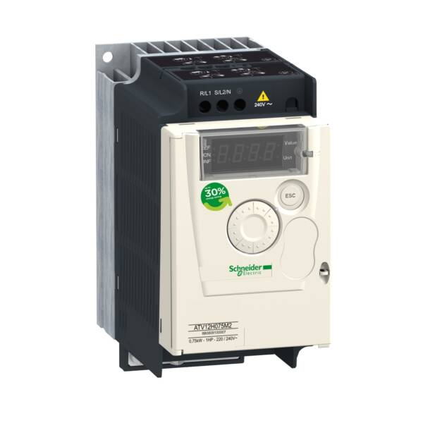 variable speed drive ATV12 - 0.55kW - 0.75hp - 200..240V - 1ph - with heat sink - Schneider Electric - ATV12H055M2