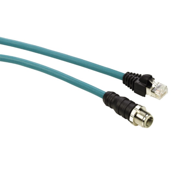 Ethernet copper cable for IP67 switch - M12/RJ45 connector - 25 m - Schneider Electric - TCSECL1M3M25S2