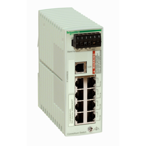 Ethernet TCP/IP basic managed switch - ConneXium - 8 ports for copper - Schneider Electric - TCSESB083F23F0