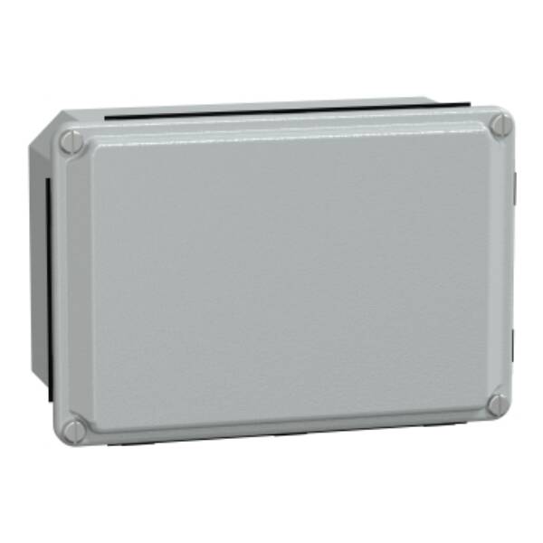 Metal industrial box - low plain cover - H155xW105xD61 - IP55 - grey RAL 7035 - Schneider Electric - NSYDBN1510