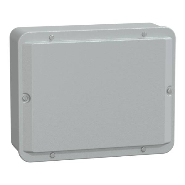 Metal industrial box - low plain cover - H256xW206xD93 - IP55 - grey RAL 7035 - Schneider Electric - NSYDBN2520