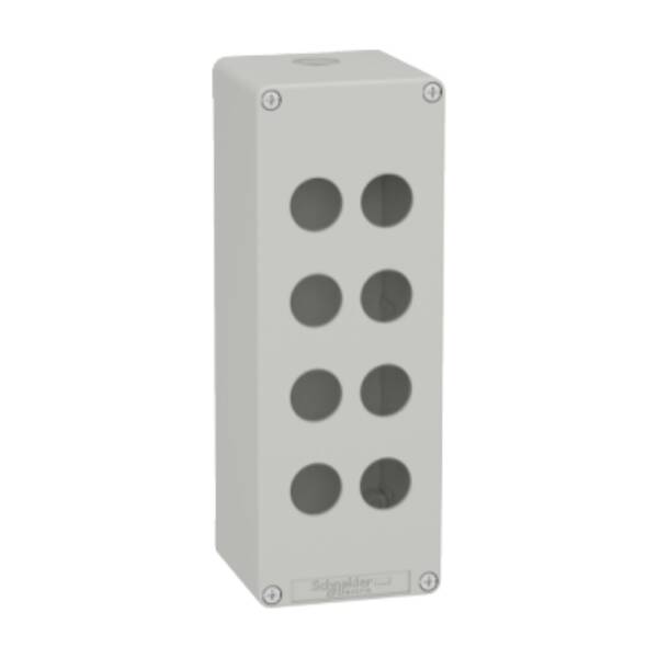 Harmony XAP, XB2 SL, Empty control station, zinc alloy, grey, M25, 8 cut-outs 22mm, 80 x 220 x 77 - Schneider Electric - XAPD4508