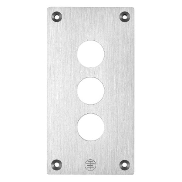 drilled front plate - XAP-E - metal - 3 horizontal openings - Schneider Electric - XAPE303