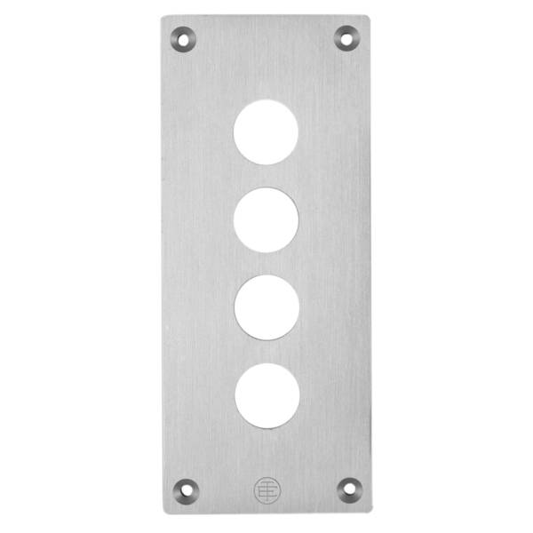 drilled front plate - XAP-E - metal - 4 horizontal openings - Schneider Electric - XAPE304